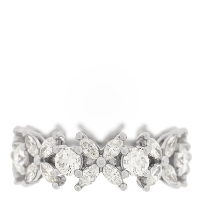 Tiffany Platinum Diamond Victoria Alternating Band Ring 52 6 3 of 5
