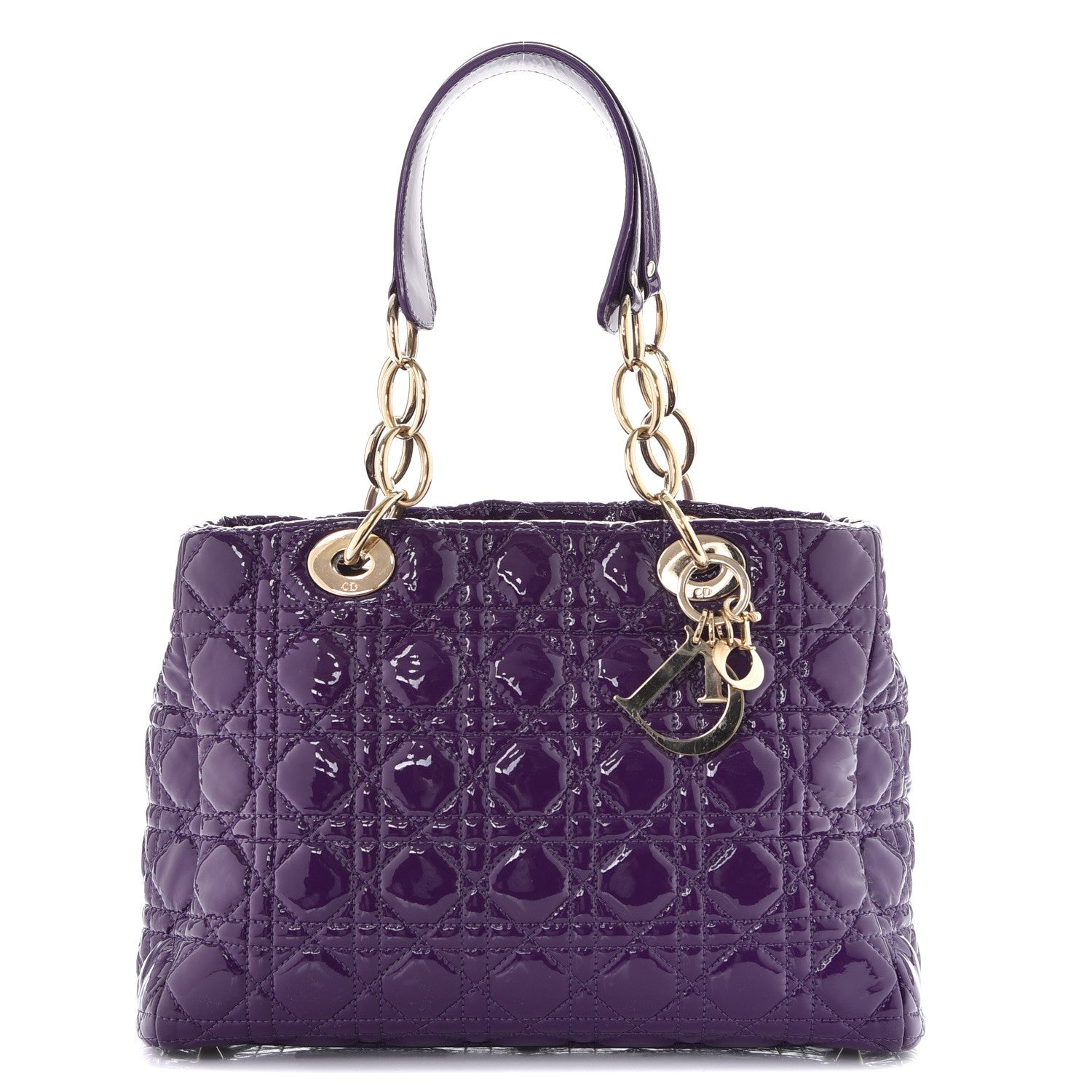 Christian Dior Patent Cannage Small Dior Soft Shopping Tote Violet 1 of 8