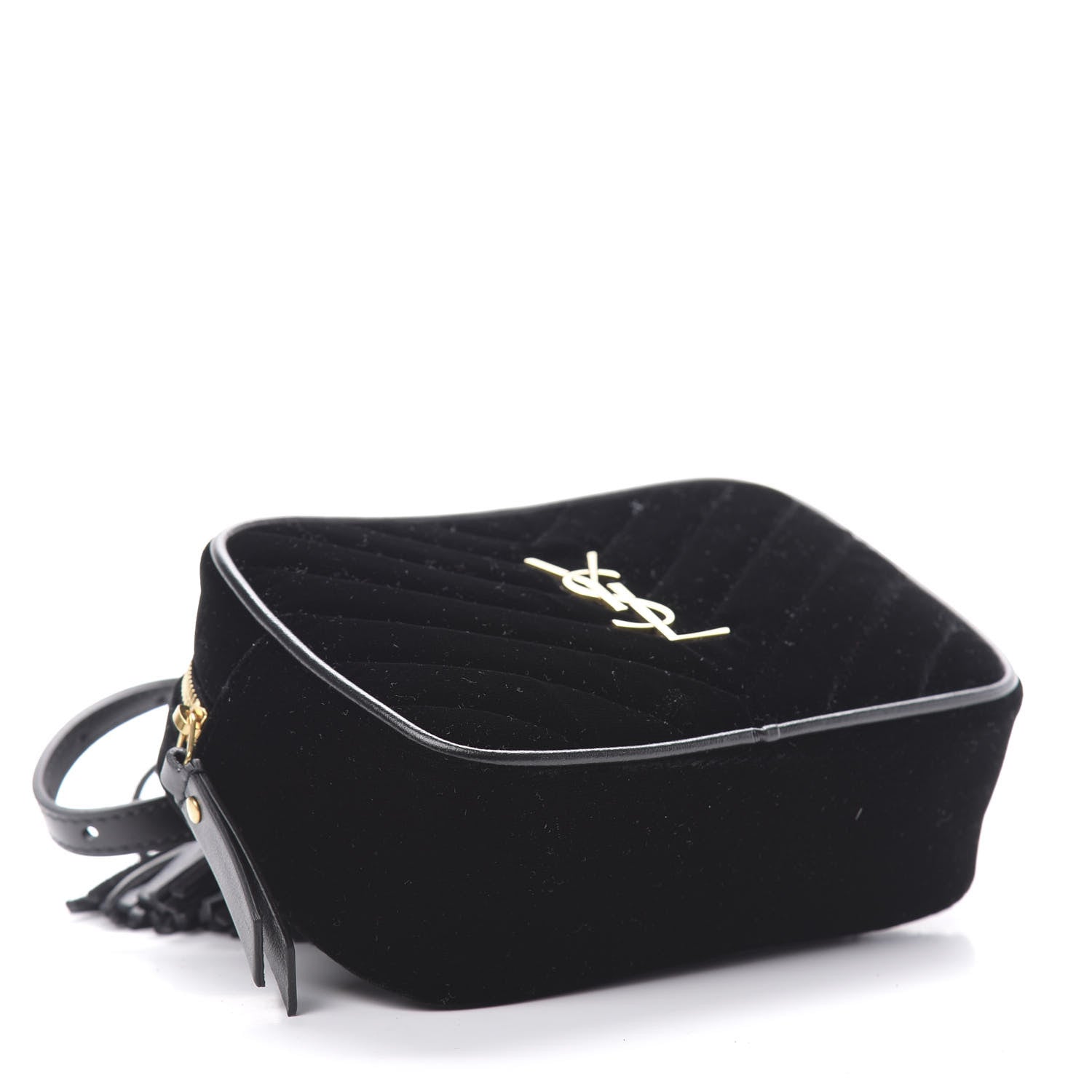 Saint Laurent Velour Matelasse Monogram Lou Belt Bag Black 4 of 10