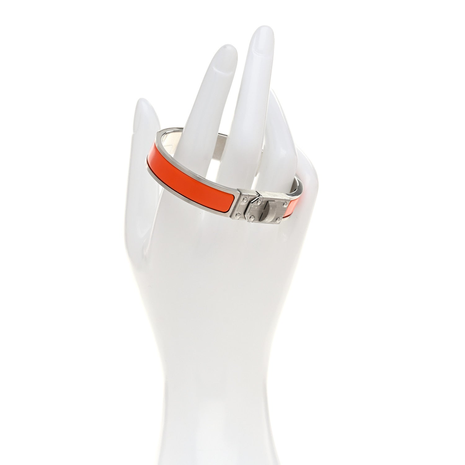 Hermes Matte Enamel Mens Kelly Bracelet T5 Orange 2 of 4