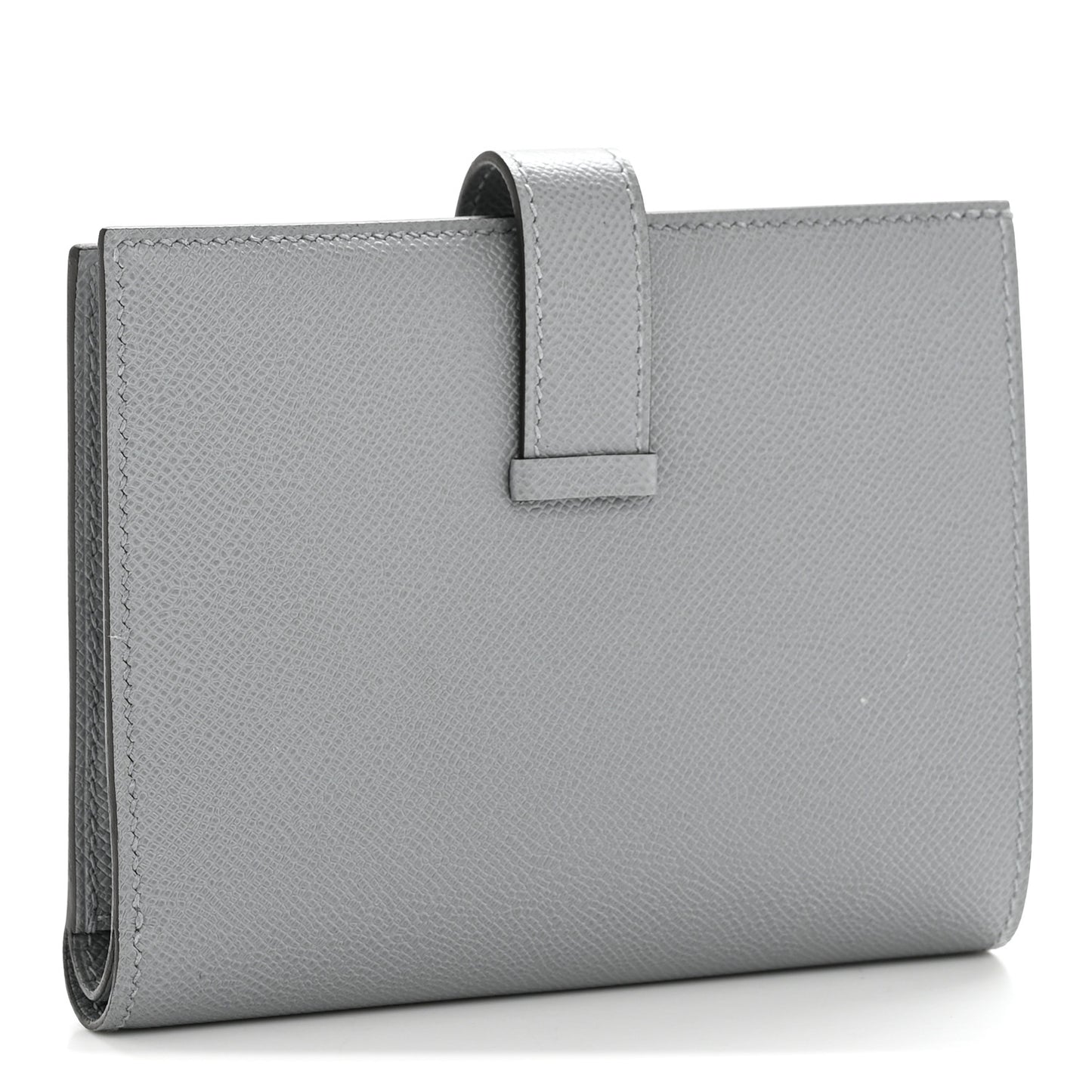 Madame Calfskin Bearn Compact Wallet Gris Pantin