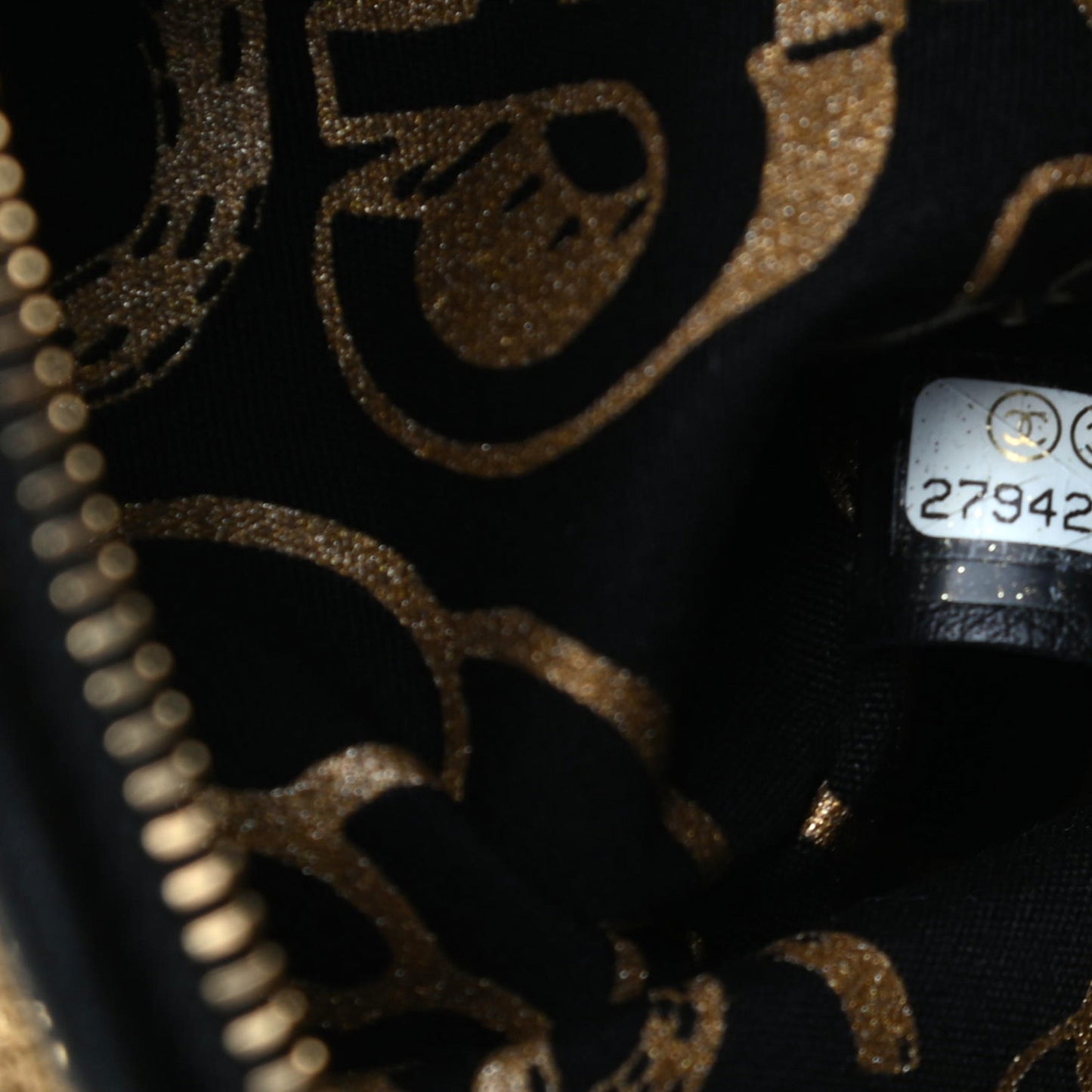Metallic Lambskin CC Kheops Pyramid Bag Gold Black