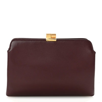 The Row Goatskin Amazon Clutch Burgundy 1 of 6