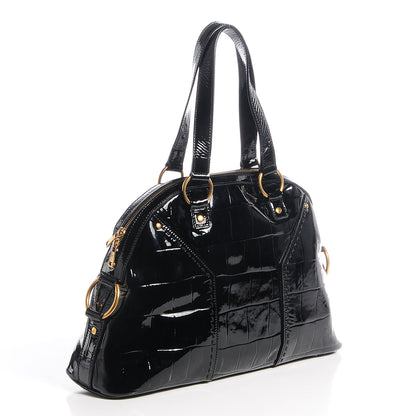 Saint Laurent Patent Croc Large Muse Black 3 of 10