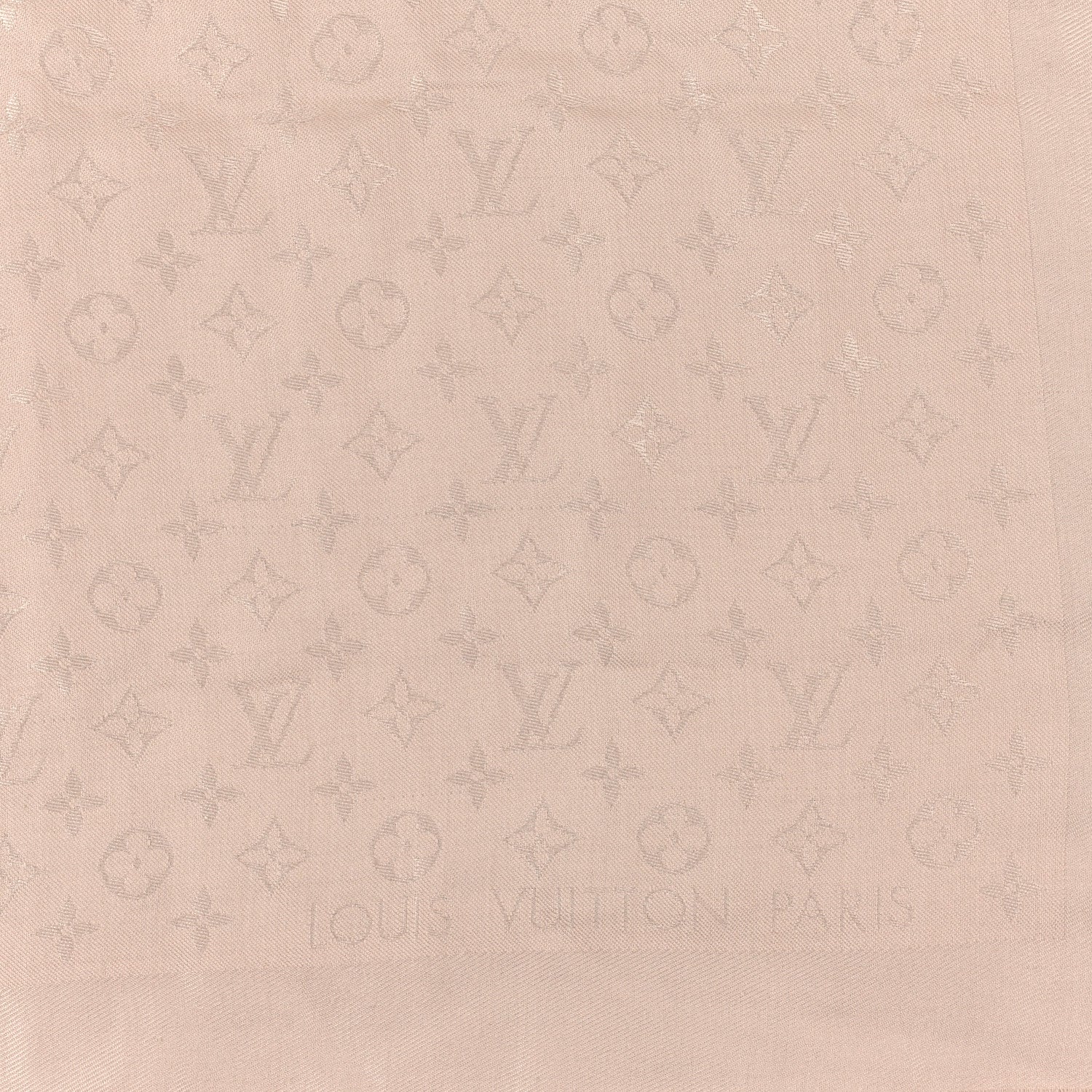 Louis Vuitton Silk Wool Monogram Shawl Beige 2 of 3