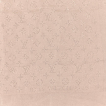 Louis Vuitton Silk Wool Monogram Shawl Beige 2 of 3