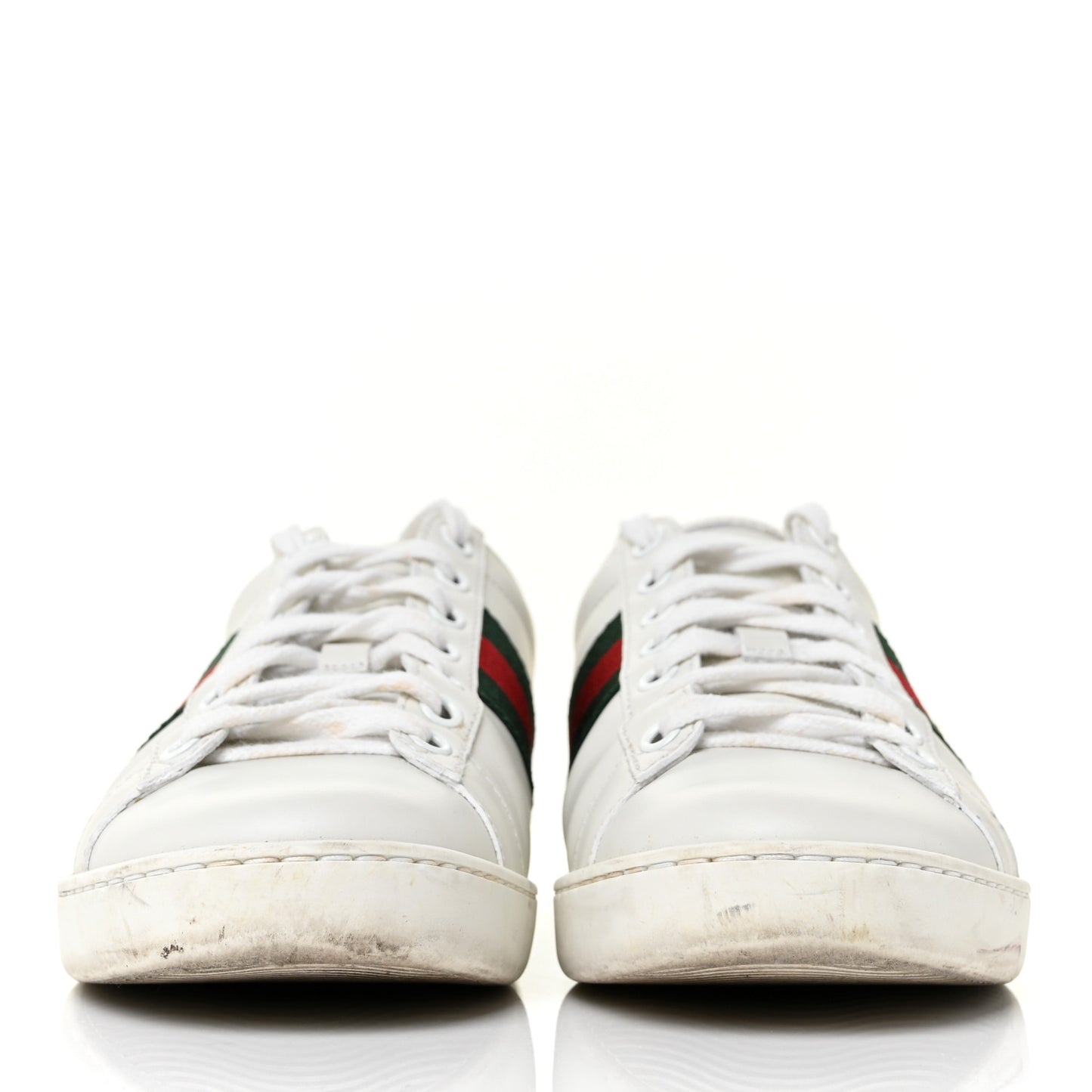 Calfskin Ayers Bee Embroidered Womens Ace Sneakers 36 White Green