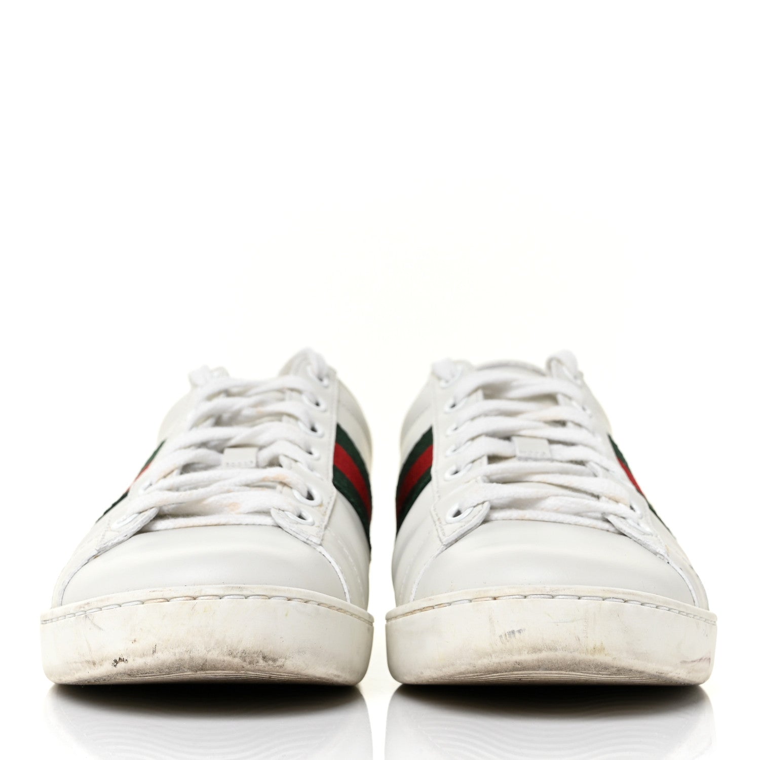 Gucci Calfskin Ayers Bee Embroidered Womens Ace Sneakers 36 White Green 2 of 10