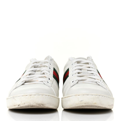 Gucci Calfskin Ayers Bee Embroidered Womens Ace Sneakers 36 White Green 2 of 10