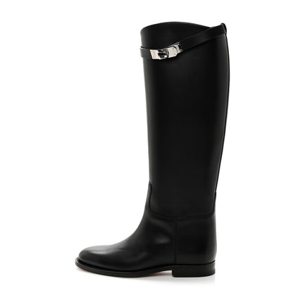 Hermes Box Kelly Jumping Boots 35.5 Black 1 of 9