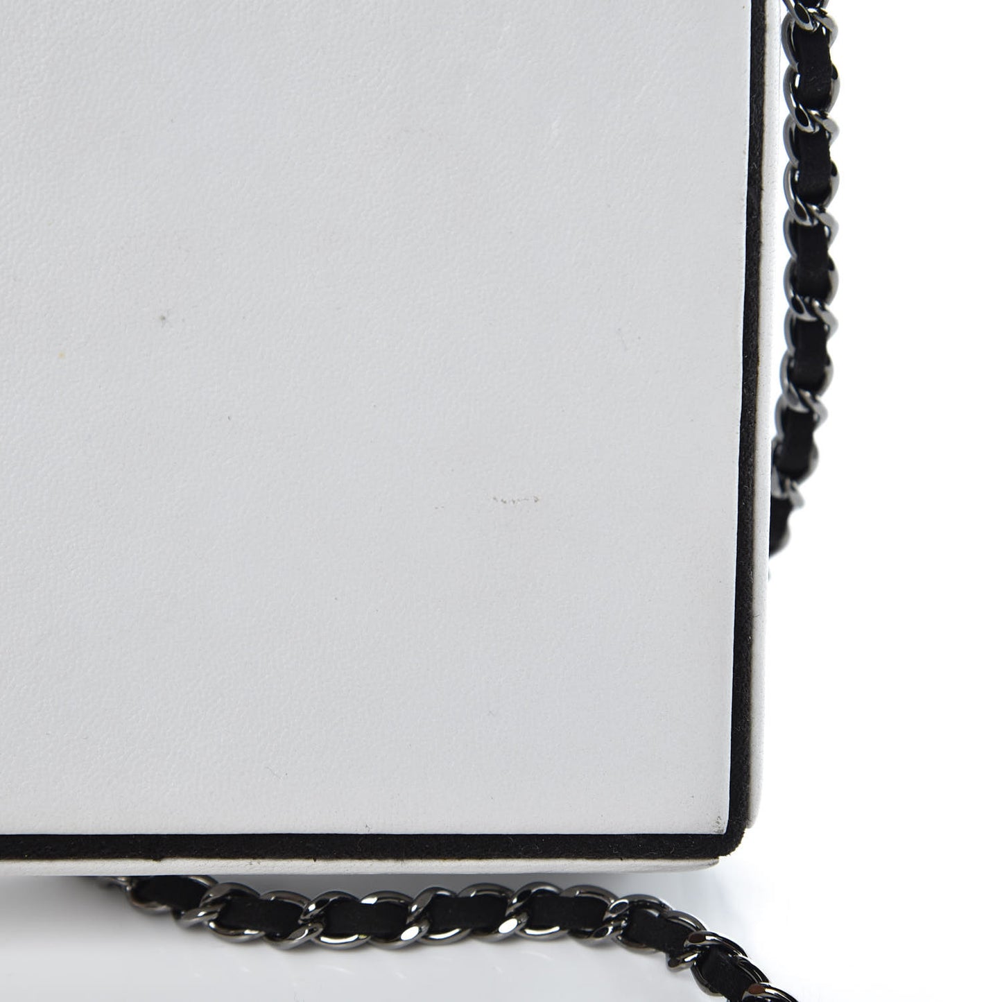 Lambskin Minaudiere Essential Frame Clutch White