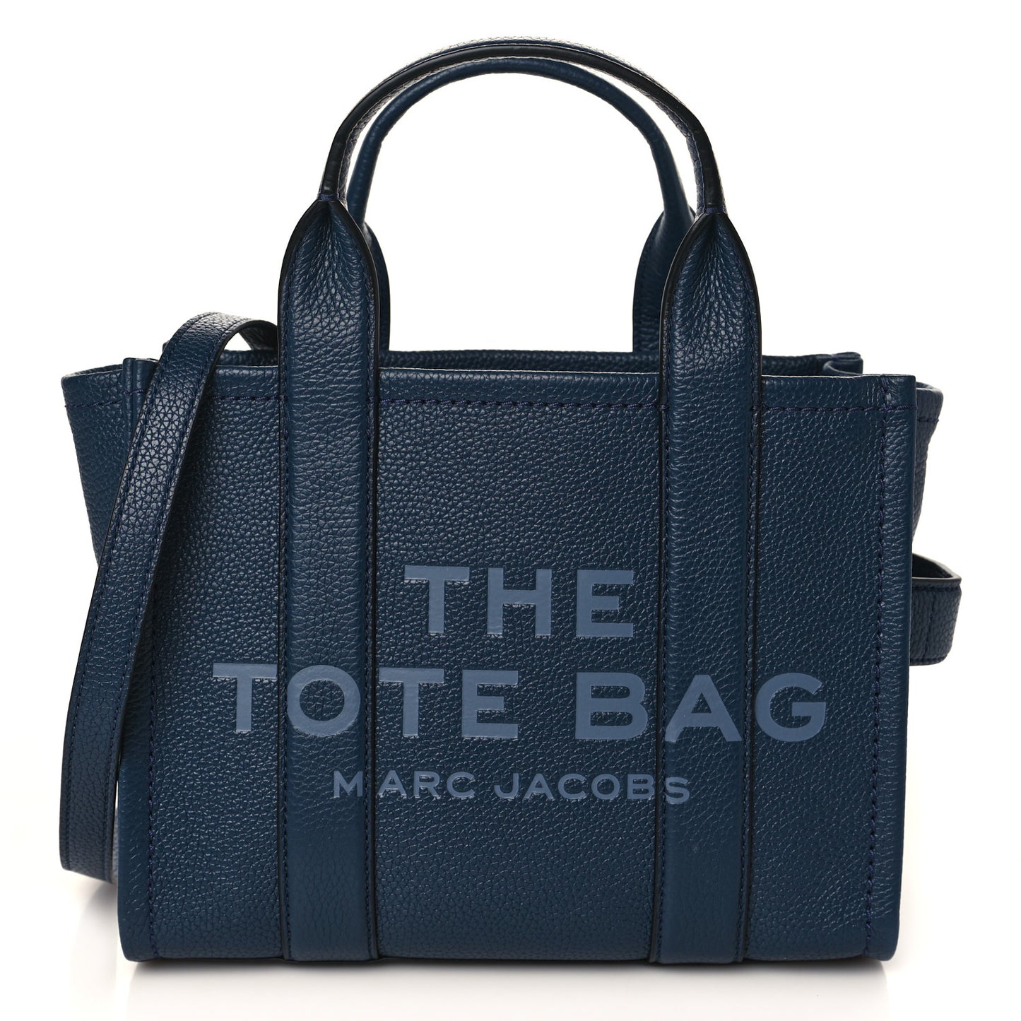 Grained Calfskin Small The Tote Bag Blue Sea