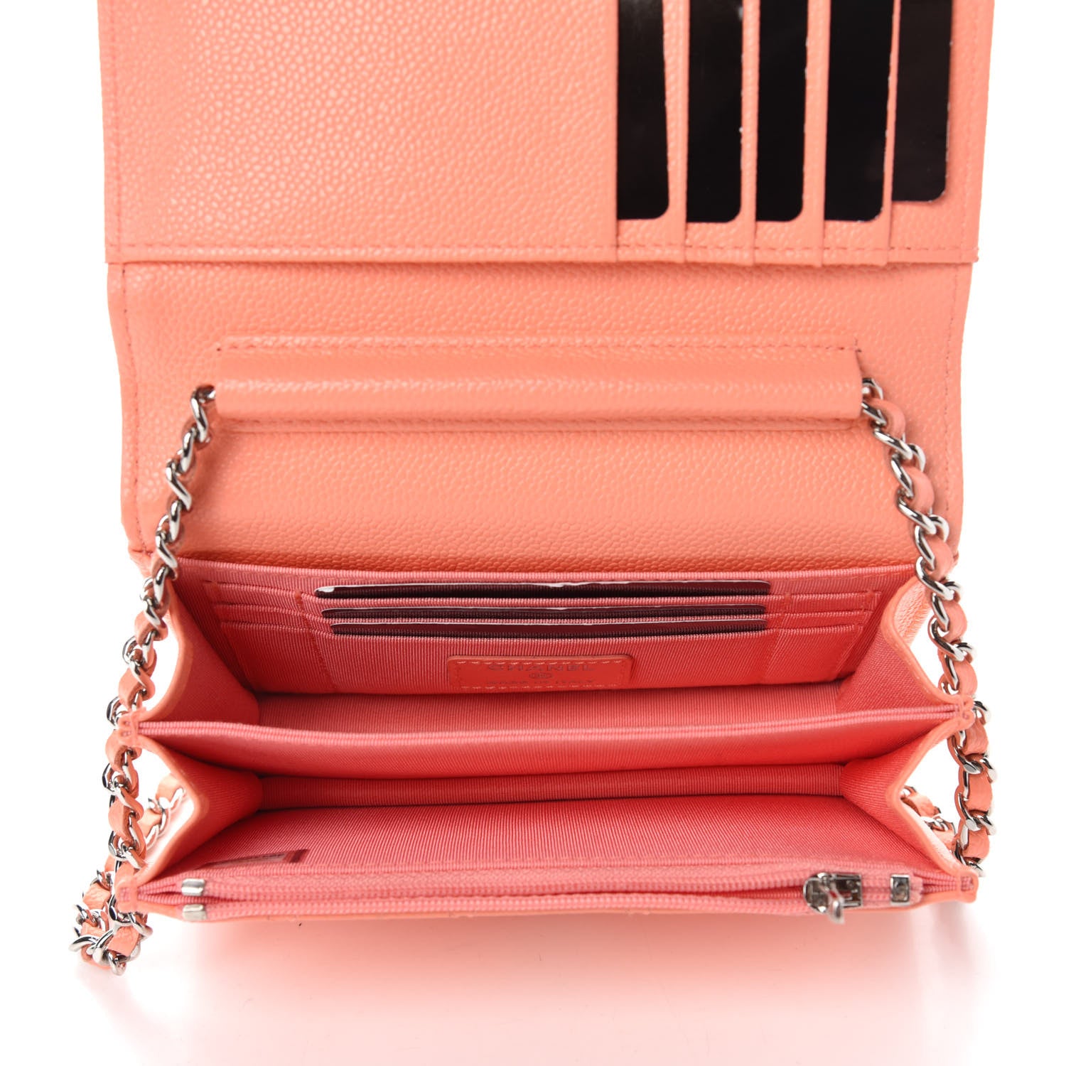 Chanel Caviar Quilted Mini Wallet On Chain WOC Coral 5 of 10