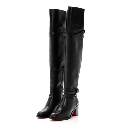 Christian Louboutin Calfskin Karialta 70 Over The Knee Boots 40.5 Black 3 of 8