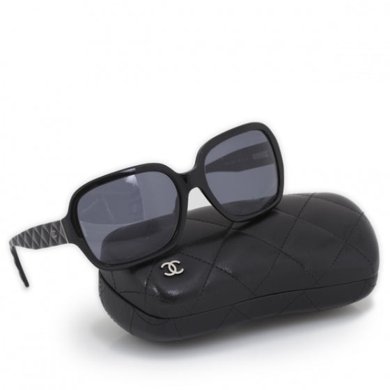 Chanel Leather Quilted CC Sunglasses Black 5124 8 of 10