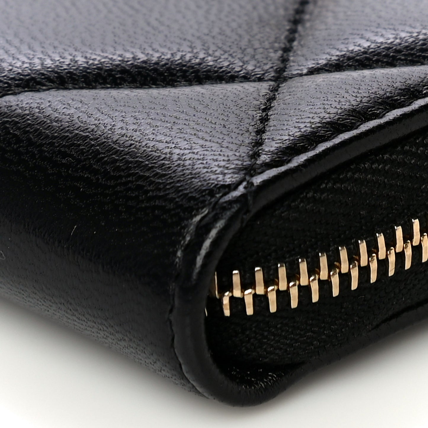 Lambskin Quilted Chanel 19 Zip Around Coin Purse Wallet Black