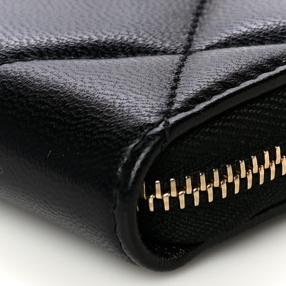 Chanel Lambskin Quilted Chanel 19 Zip Around Coin Purse Wallet Black 10 of 11