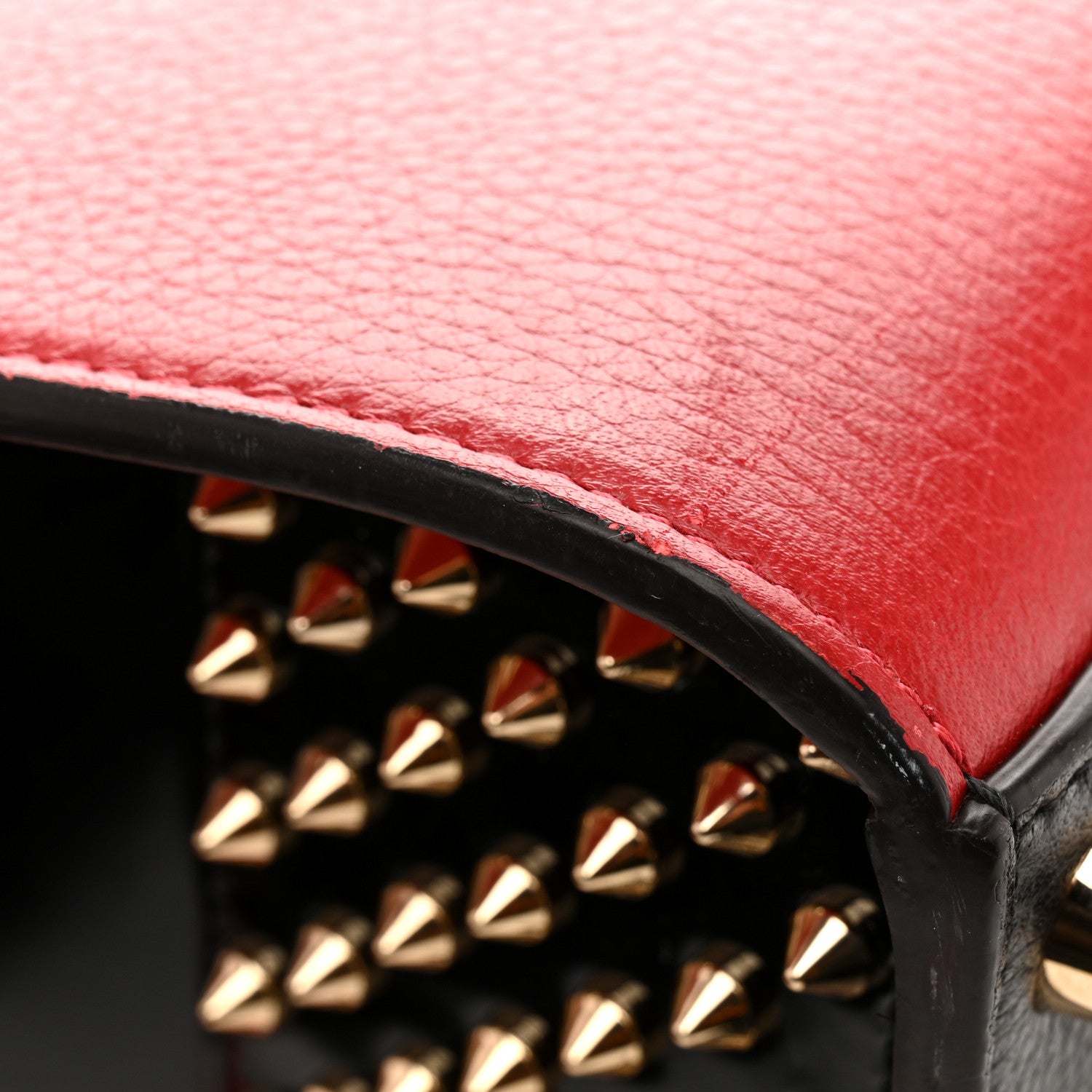 Christian Louboutin Calfskin Empire Patent Studded Medium Paloma Loulou Carmin Black 12 of 13