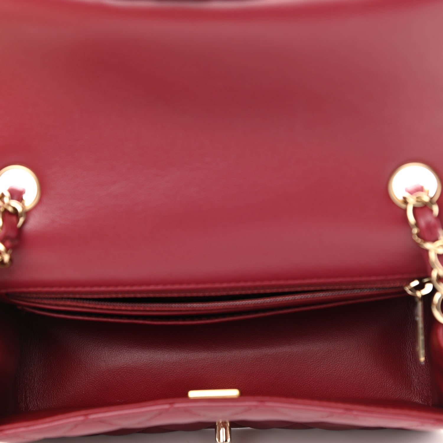 Chanel Lambskin Quilted Mini Rectangular Flap Burgundy 4 of 10