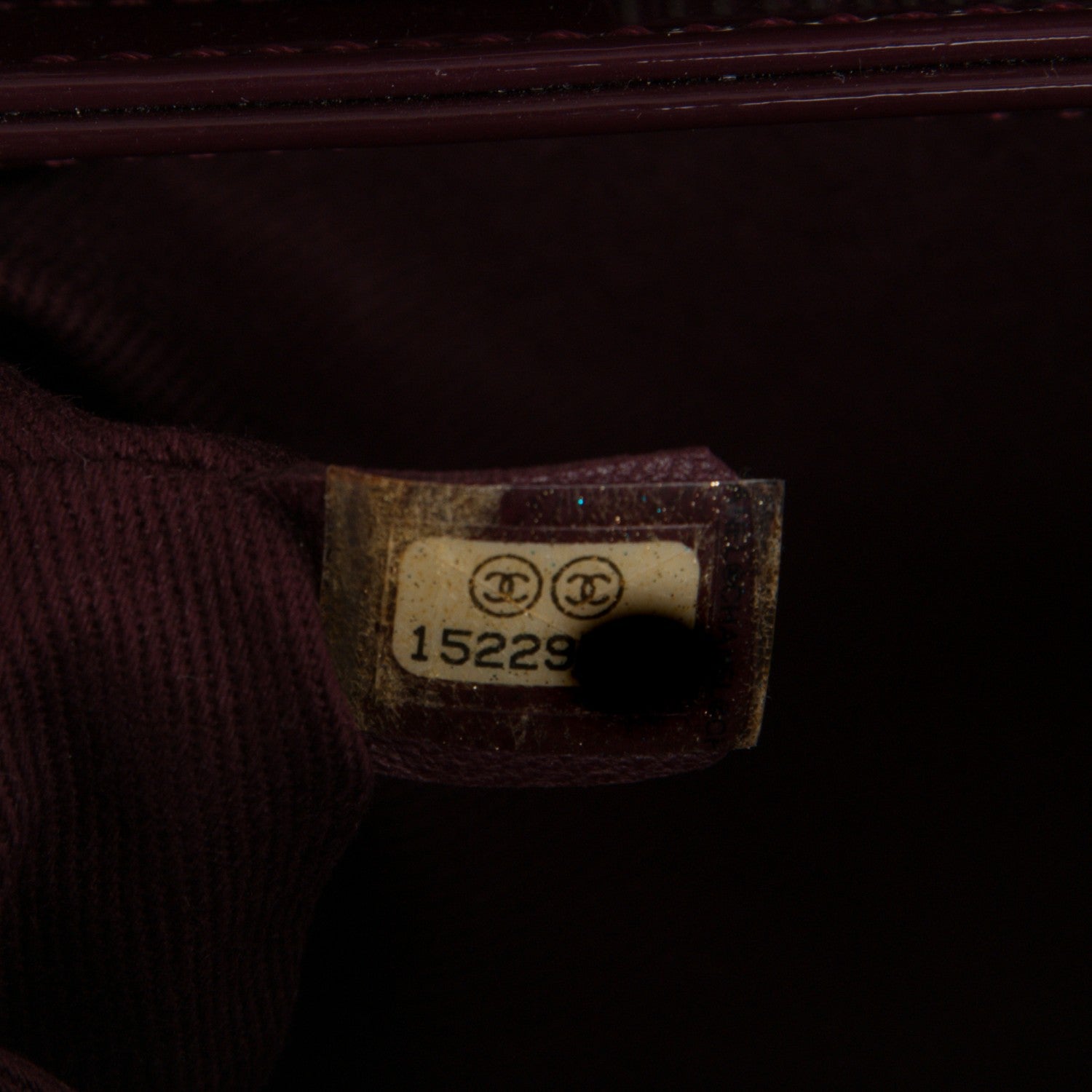 Chanel Patent Quilted Medium Just Mademoiselle Bowling Bag Burgundy 7 of 7