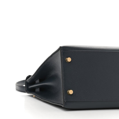 Hermes Courchevel Kelly Sellier 32 Bleu Marine 9 of 10