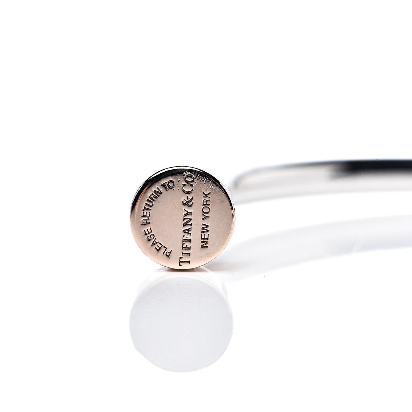 Sterling Silver Rubedo Return to Tiffany Narrow Circle Edge Cuff Bracelet