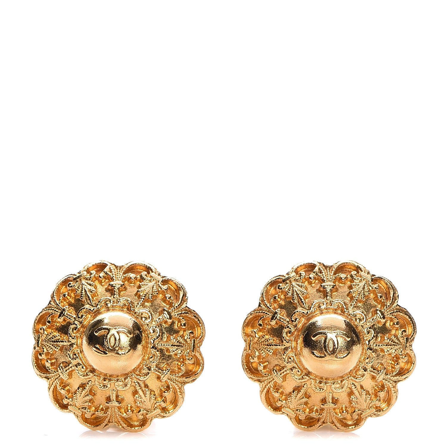 Chanel CC Clip On Earrings Gold 1 of 4