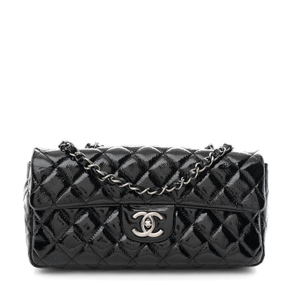 Chanel Crinkled Patent Quilted East West Flap Black 1 of 10