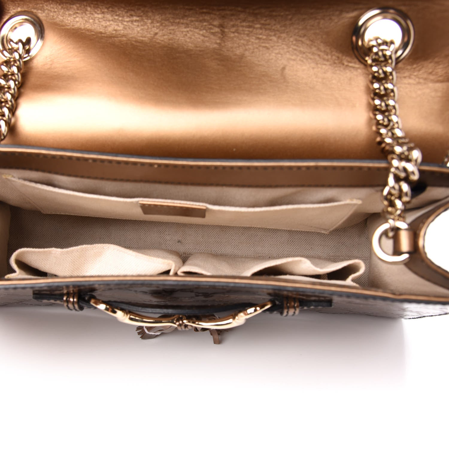 Gucci Shine Guccissima Medium Emily Chain Shoulder Bag Acero 5 of 14