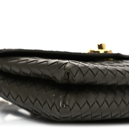 Bottega Veneta Nappa Intrecciato Knot Lock Top Handle Crossbody Bag Cypress 11 of 12