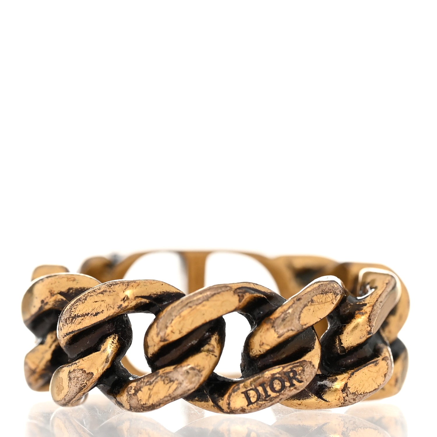 Christian Dior Metal Montaigne 30 Chain Ring S Antique Gold 4 of 4