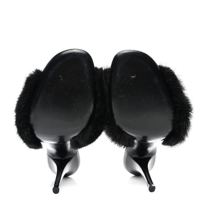 Saint Laurent Mink Calfskin Roy Mule Sandals 39 Black 10 of 19