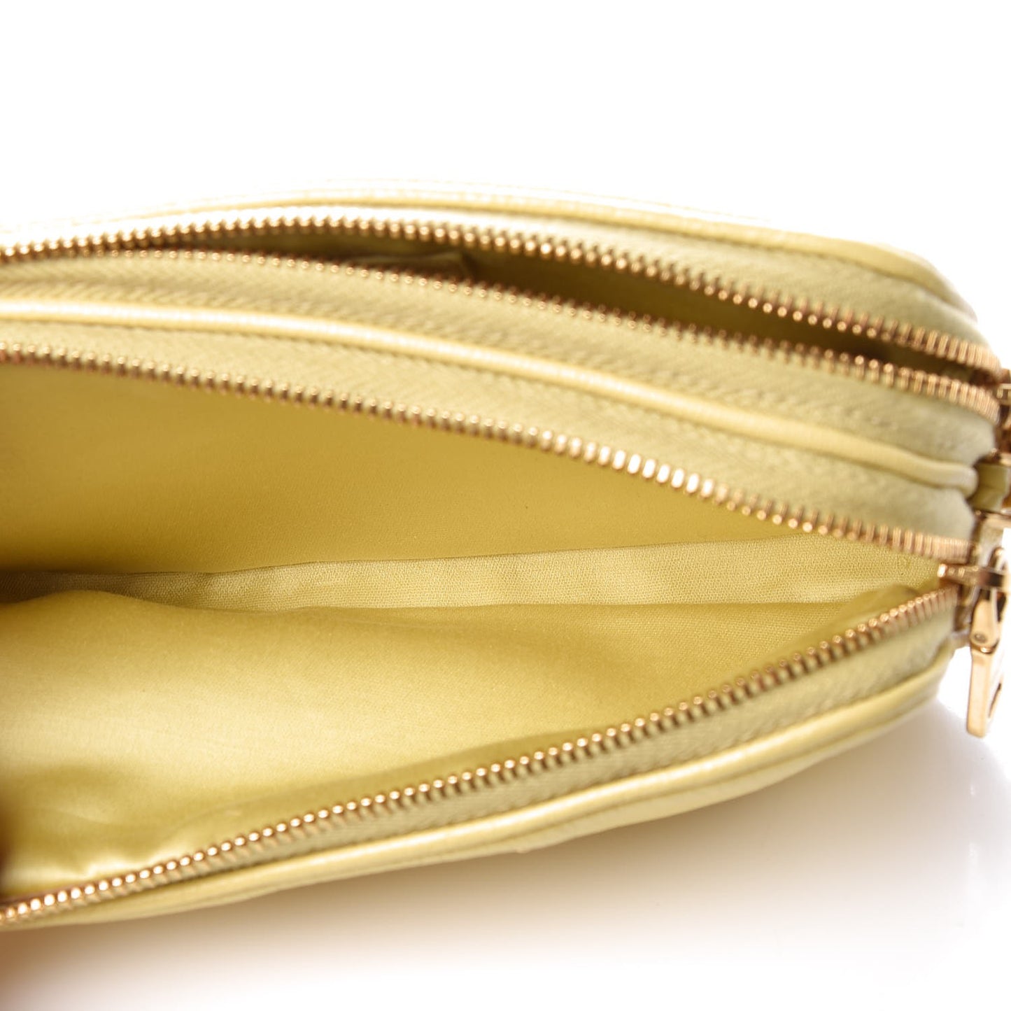 Goatskin Madras Double Zip Pochette Clutch Limone