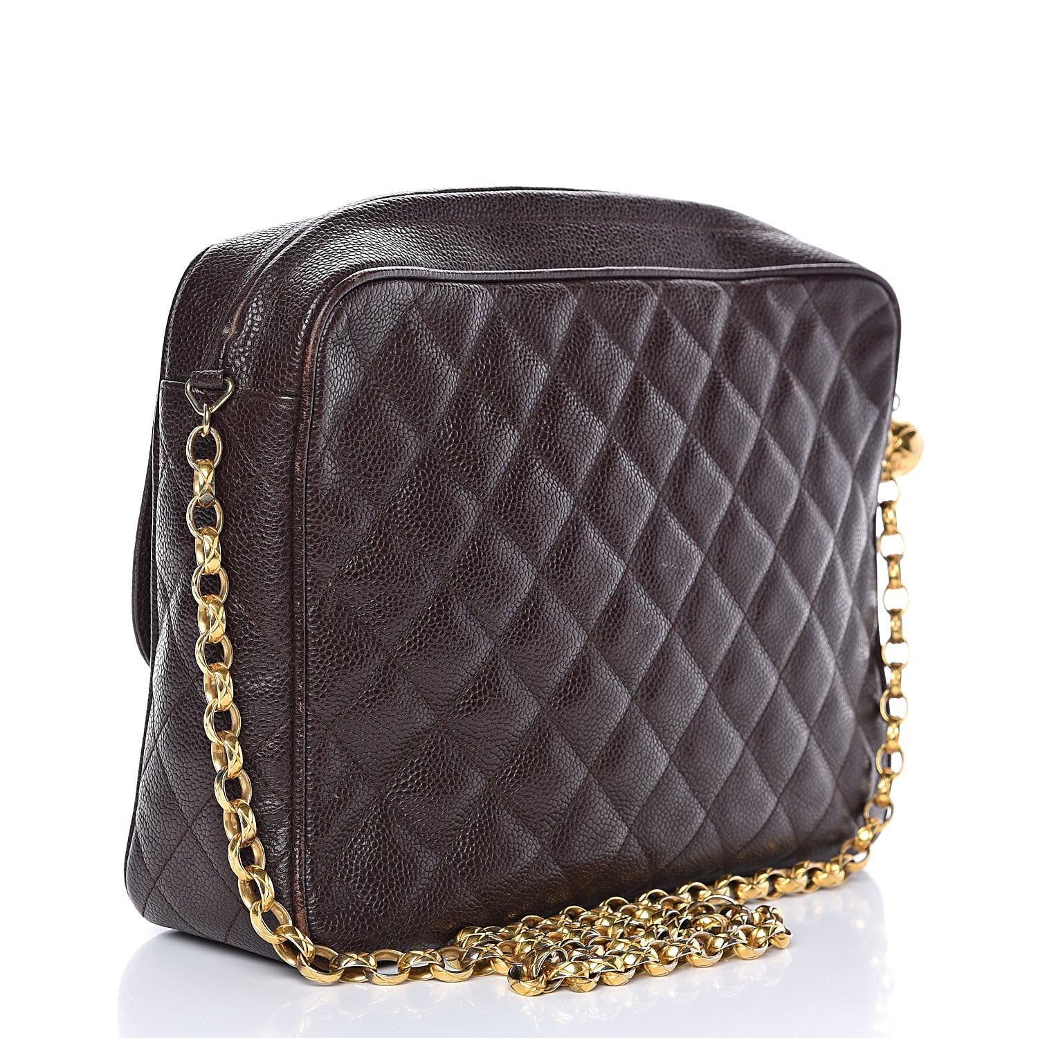 Chanel Caviar Quilted Flap Camera Case Brown 3 of 15