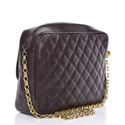 Chanel Caviar Quilted Flap Camera Case Brown 3 of 15