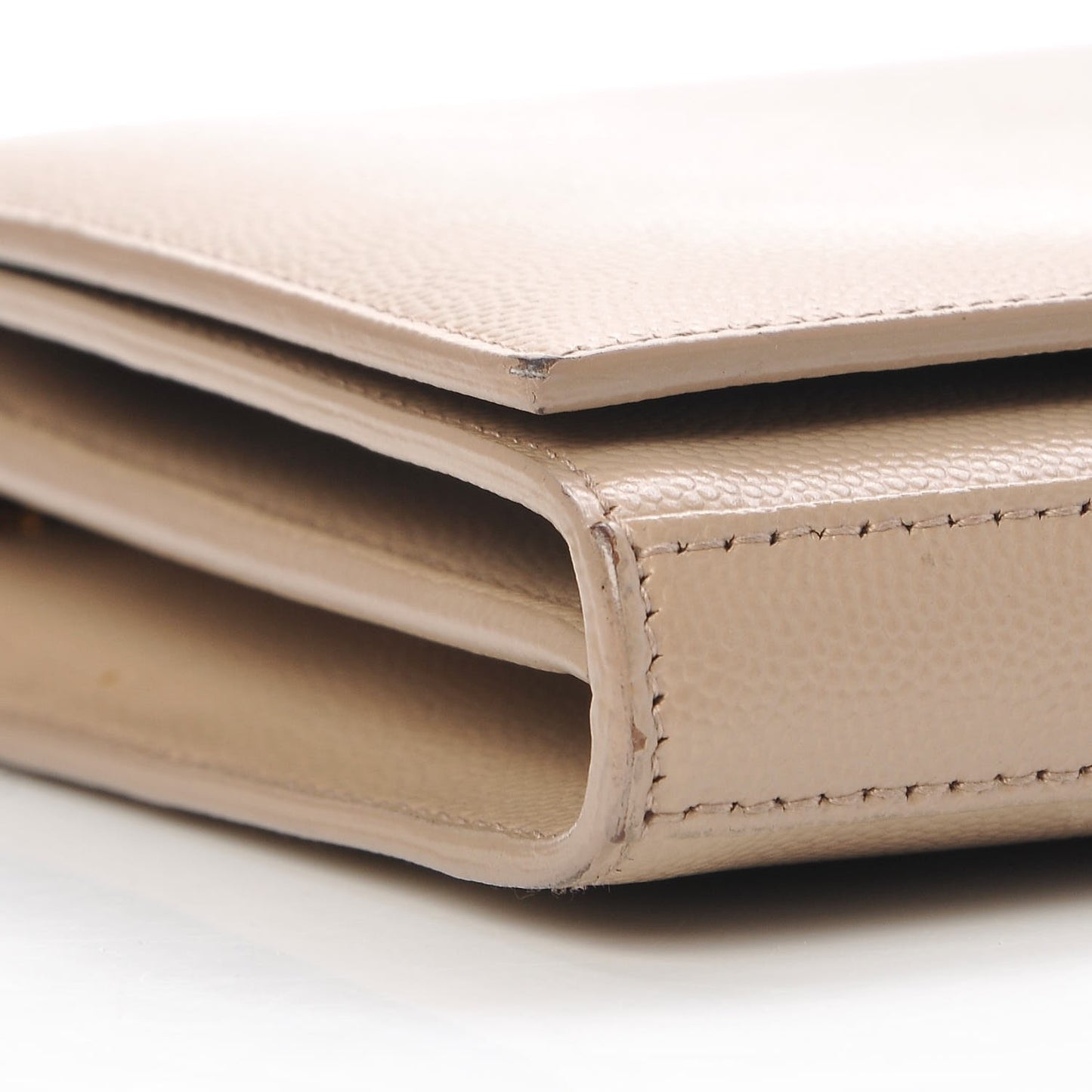 Grain De Poudre Monogram Chain Wallet Dark Beige