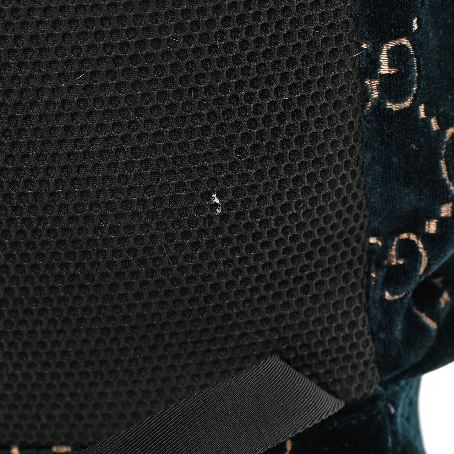 Velvet GG Monogram Web Medium Double Buckle Backpack Blue Beige Black