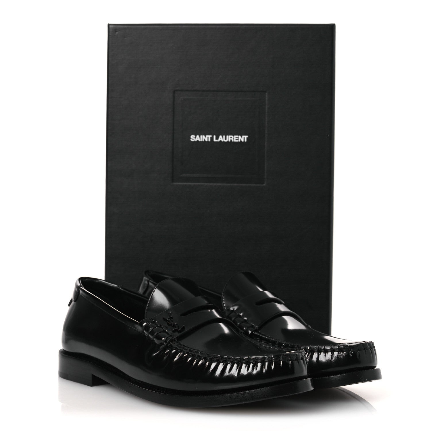 Saint Laurent Magnum Lux Calfskin Le Loafer 15 Moccasins 38 Black 11 of 11