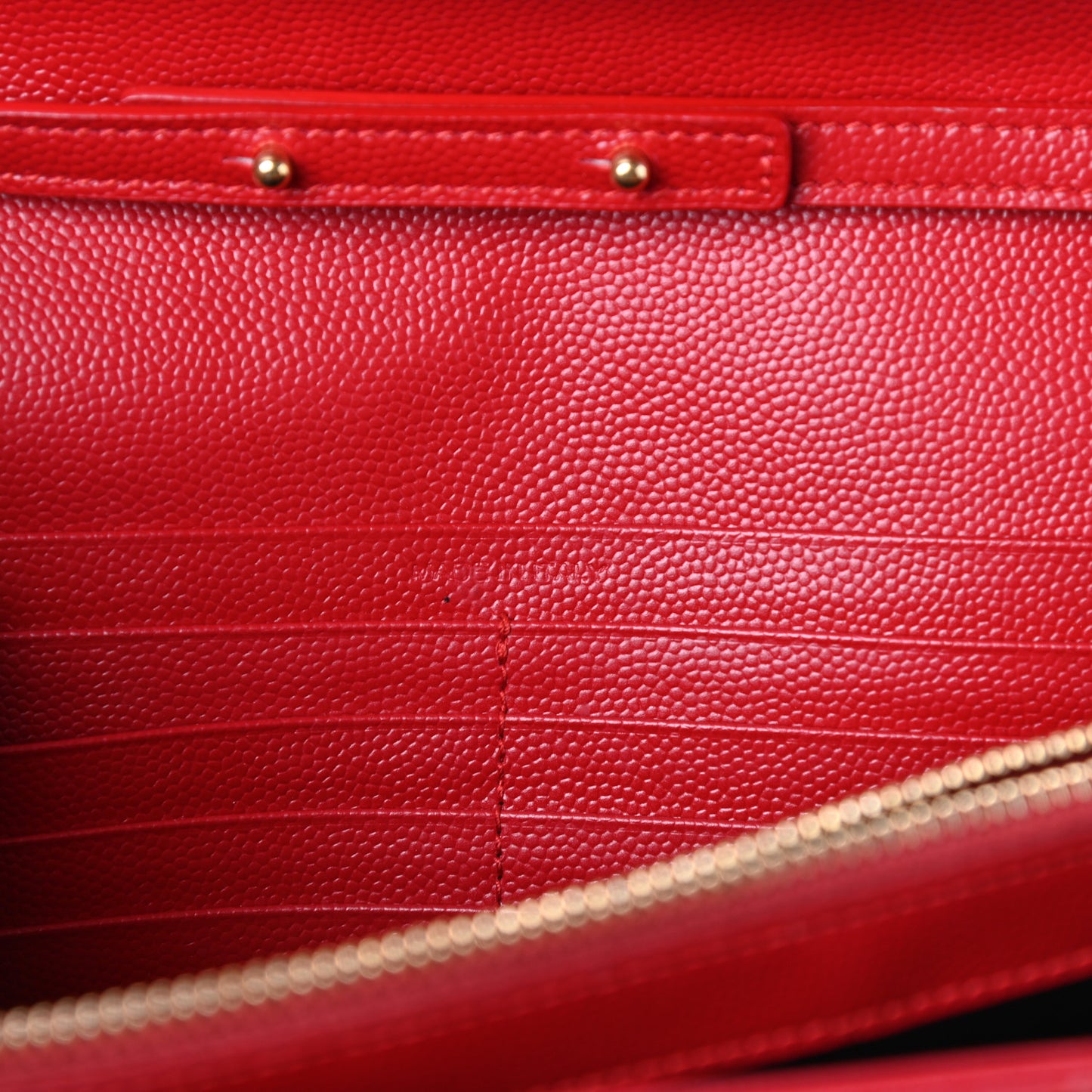 Grain De Poudre Matelasse Chevron Monogram Chain Wallet Red