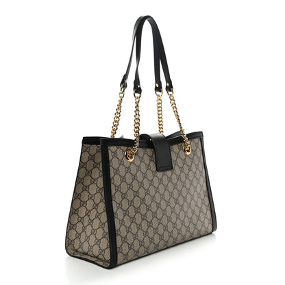 Gucci GG Supreme Monogram Medium Padlock Tote Black 3 of 12