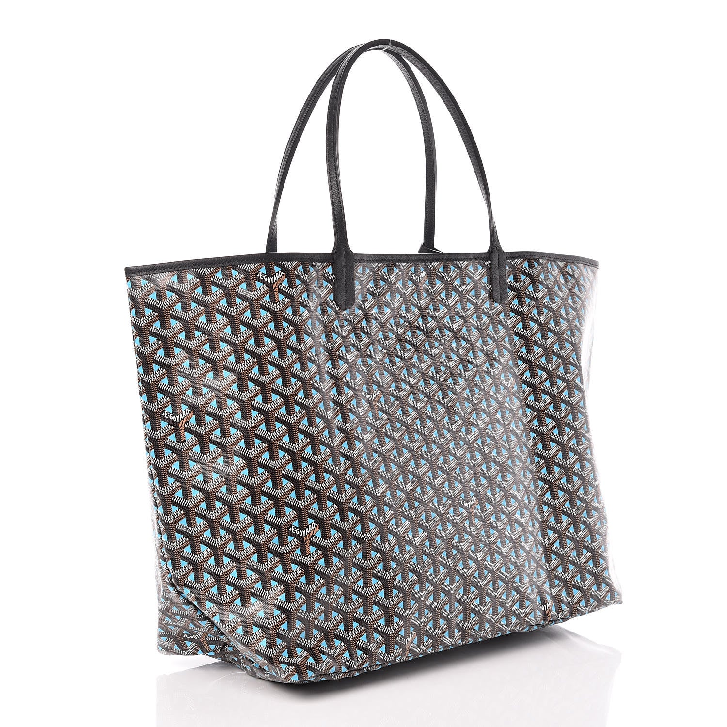 Goyard Goyardine Saint Louis Claire Voie GM Black Blue 4 of 9