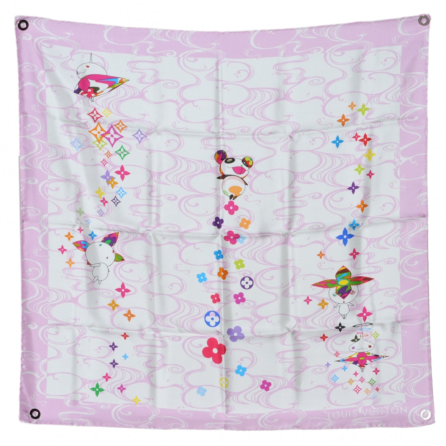 Louis Vuitton Silk Murakami Multicolor Boyfriend Wave Scarf 2 of 6
