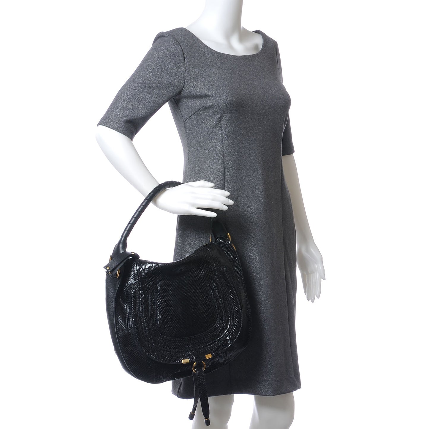Python Medium Marcie Hobo Black