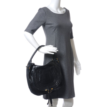 Chloe Python Medium Marcie Hobo Black 2 of 8