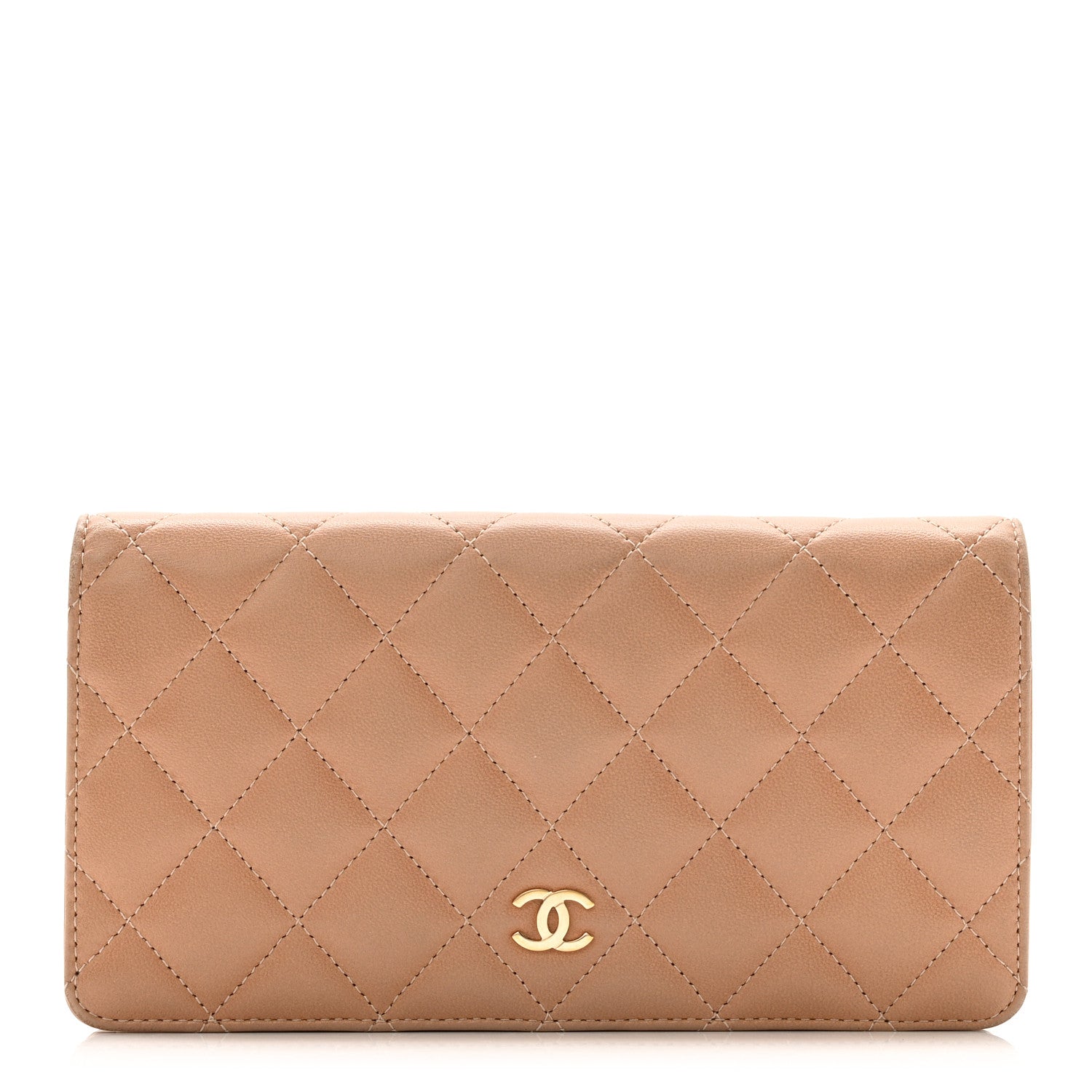 Chanel Lambskin Quilted Yen Wallet Beige 1 of 12