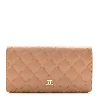 Chanel Lambskin Quilted Yen Wallet Beige 1 of 12