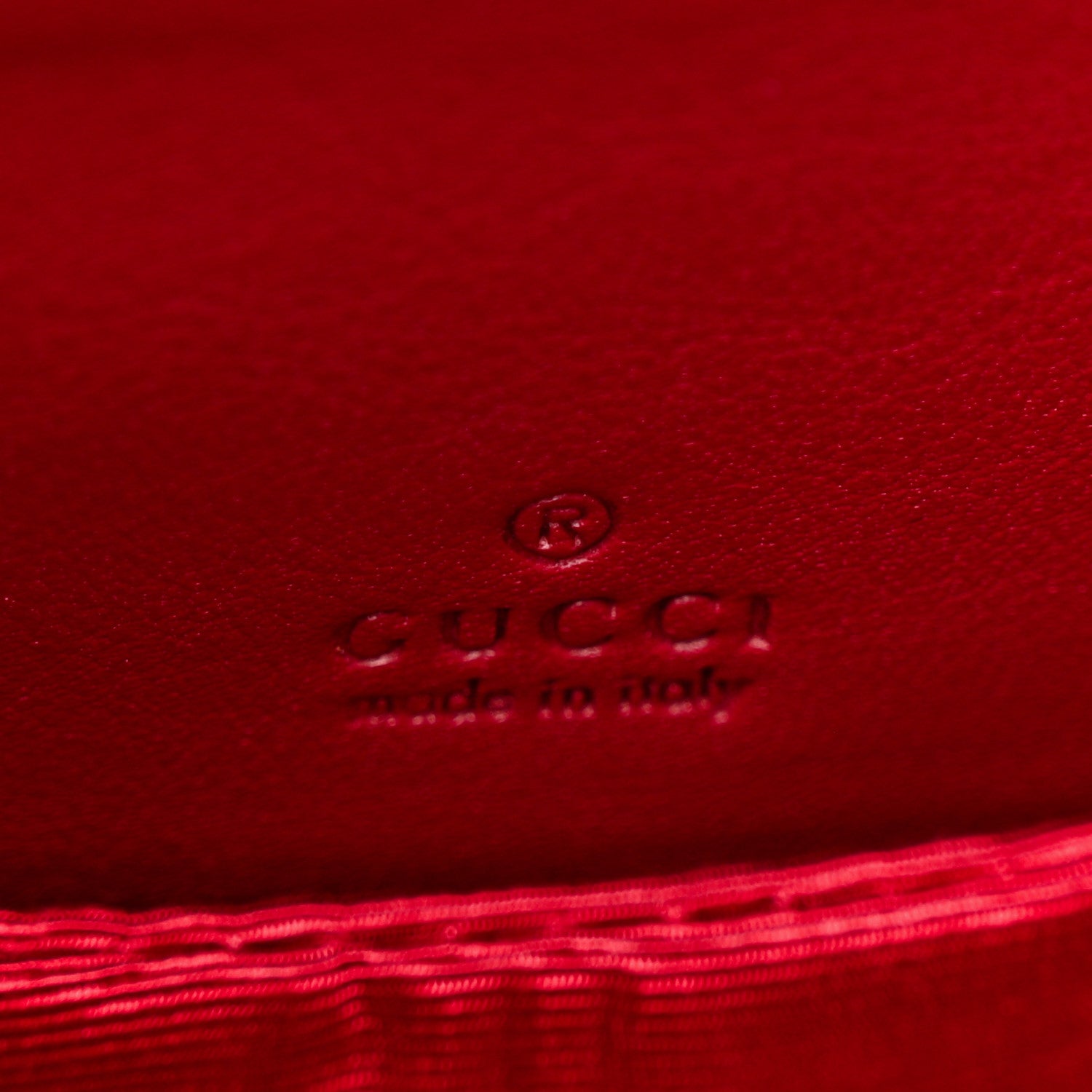Gucci Moire Fabric Calfskin Rhinestone Monogram Monochrome Lizard Embossed Mini Bamboo 1947 Top Handle Chain Bag Red 6 of 9