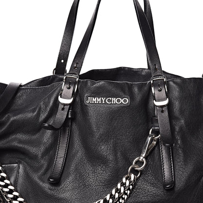 Jimmy Choo Lambskin Chain Embellished Blare Tote Black 15 of 15