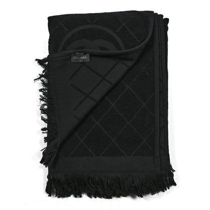 Chanel Terry Cotton CC Bath Towel Black 2 of 3