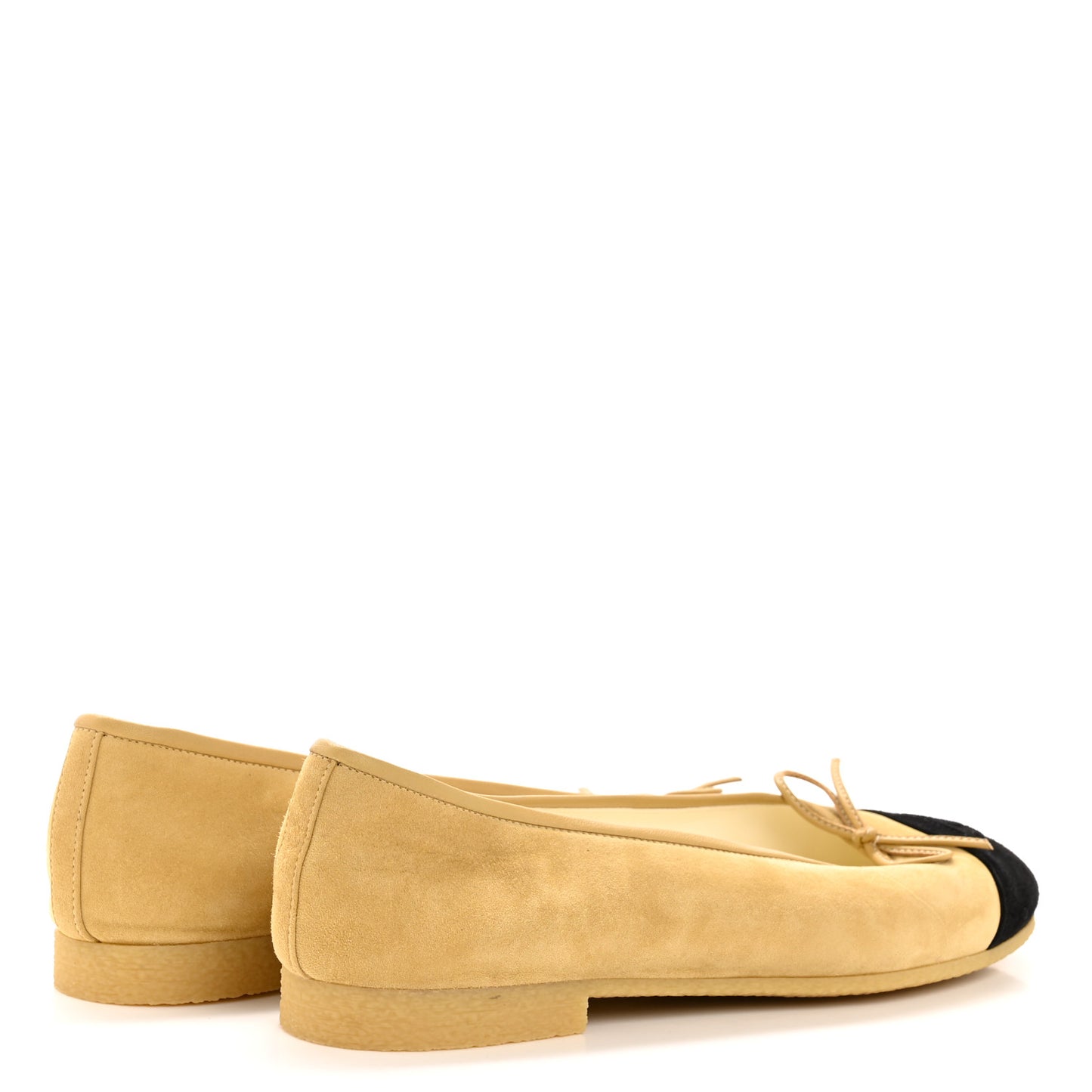 Suede Cap Toe CC Ballerina Flats 39 Beige Black